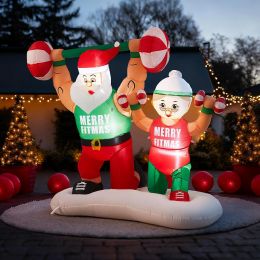 Shappy 6 ft Santa Inflatable Weight Lifting Xmas Decor 6 ft
