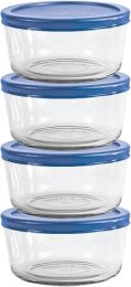 Anchor Hocking 2 Cup Glass Storage Containers with Glass Set of 4, Bundle of 2