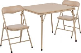 Flash Furniture Mindy Kids 3-Piece Folding Square Table and Chairs Set for 3-Piece