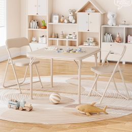 MilleLoom Folding Card Table and Chairs Set of Foldable Portable Set of 3