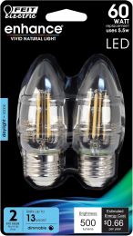 Feit Electric B10 Enhance LED Light Bulb Electric 2 Pack, Bundle of 3