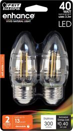 Feit Electric B10 Enhance LED Light Bulb Electric 2 Pack, Bundle of 3