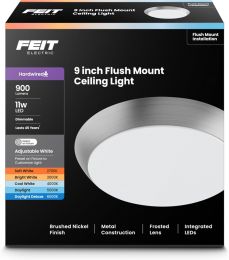 Feit Electric 9" Adjustable White LED Ceiling Light Electric, Bundle of 2