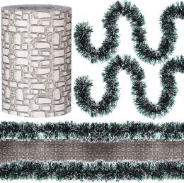 Blulu Christmas Village Street Mat Hedge, Bundle of 3