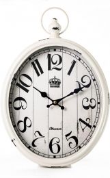 Musaoz Oval Wall Clock Metal 16 inch Large Battery Metal 16 inch