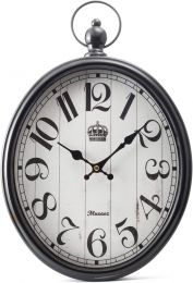Musaoz Oval Large Wall Clock Silent Non-Ticking Metal Battery Metal 16 inch, 16inches