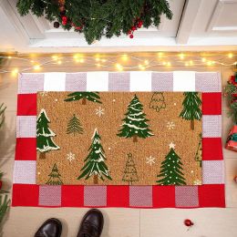Moucuny 2 Pcs Christmas Coir Doormat Outdoor