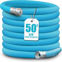 Aqua Joe AJPGH50-DWS Hybrid Polymer Flex Garden Hose 50 Feet, 8 Inches