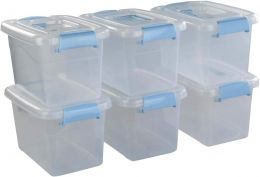 Doryh 5 L Plastic Storage Bin with Lid Plastic Set of 6, 5 L
