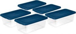 Sterilite Stackable 6 Quart Clear Home Storage Box with 5 Pack