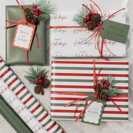 ZICOTO Beautiful Christmas Gift Wrapping Paper Rolls For Small, Bundle of 4