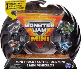 Monster Jam Official Mini 5-Pack with Mystery Collectible Monster Truck 5-Pack, Bundle of 2