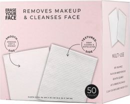 ERASE YOUR FACE Disposable Face Towels 50 Count, Bundle of 2