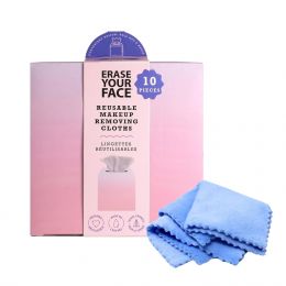 ERASE YOUR FACE Makeup Remover Cloths Box Set Microfiber 10 Count, Bundle of 2