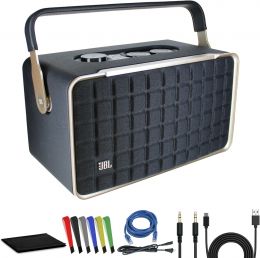 JBL Authentics 300 - Retro Style Wireless Bluetooth and Wi-Fi 100W Smart Home Speaker (JBLAUTH300BLKAM)