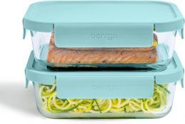 Bentgo Glass Leak-Proof Food Storage Set Glass 4 Piece, Bundle of 2