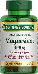Nature's Bounty Magnesium 400 mg Softgel Pack of 1, Bundle of 3