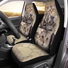 gearider American Shorthair Cat & Paw Pattern Car Seat Waterproof, Bundle of 3