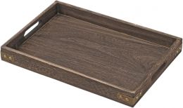 Krismax Wood Serving Tray with Handles Wood, Bundle of 2