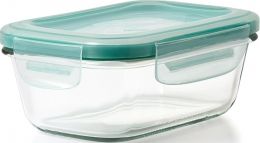 OXO Good Grips 1.6 Cup Smart Seal Leakproof Glass Rectangle Airtight Food Storage Container Glass, Bundle of 2