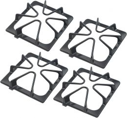 Zemibi W10447925 Stove Grates Replacement for Whirlpool Stove Top Cast Iron 4 Pack