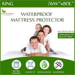 Four Seasons Essentials King Size Waterproof Mattress Protector - Cooling Viscose derived from Bamboo Fitted