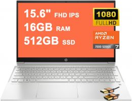 HP Pavilion Business Laptop 15.6" FHD IPS BrightView Display AMD 8-core Ryzen 7 7730U Processor (Beats