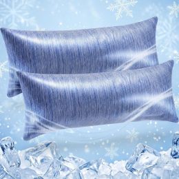 Tudomro 2 Pcs Blue Cooling Body Pillow Cases 54 Inch, 20 x 54 Inch