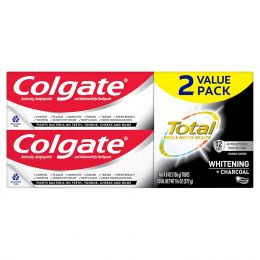 Colgate Total Whitening + Charcoal Toothpaste 2 Pack, 4.8 oz, Bundle of 3