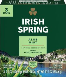 Irish Spring Irish Spring Aloe Deodorant Soap Bar 3count, Bundle of 4