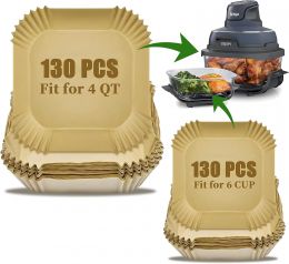 AODPWEN 260 Pcs Air Fryer Liners for Ninja Crispi Glass Portable, Bundle of 2