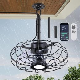 COCOSTAR 15" Outdoor Ceiling Fan with Waterproof Portable