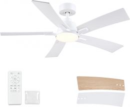 Realmate 46 Inch White Ceiling Fans with 46 Inch