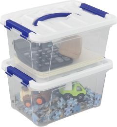 Inhouse Clear Plastic Storage Bin with Lid Plastic, Bundle of 2