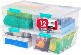 IRIS USA Storage Bins with Lids 4-Pack
