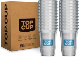 Top Cup Aluminum Party Cups Aluminum 20 Count, 16oz, Bundle of 2