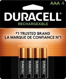 DURACELL Rechargeable AAA Batteries Rechargeable 4 Count, Bundle of 2