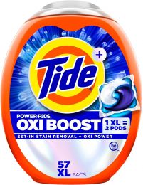 Tide Oxi Boost Power PODS Laundry Detergent Pacs 57 Count