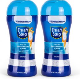 Fresh Step Charcoal Odor Eliminating Cat Litter Box Powder 2-Pack, 15 Oz, Bundle of 3