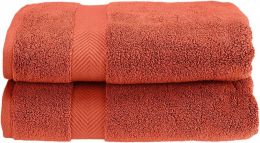 SUPERIOR Zero Twist 100% Cotton Bath Towels Cotton Set of 2