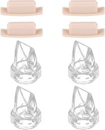 Fukaisu 4pcs Replacement Valves & 4pcs Spout Caps for Silicone, Bundle of 4