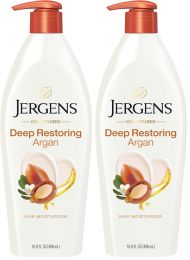Jergens Deep Restoring Argan Oil Moisturizer Pack of 2, 16.8 oz, Bundle of 2