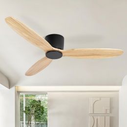 OUATER 52 Inch Natural Wood Ceiling Fan No Wood 52 Inch