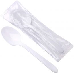 Hokeding Plastic Spoons Individually Wrapped Plastic Heavy Duty, Bundle of 2