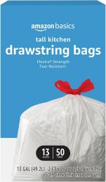 Visit the Store Flextra Tall Kitchen Drawstring Trash Bags 50 Count, 13 Gallon, Bundle of 3