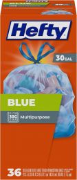 Hefty Blue Trash Bags 36 Count, 30 Gallon, Bundle of 2