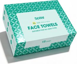 SDIW Face Towels 10"×12" 15 Count, Bundle of 7