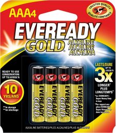EVEREADY Gold Alkaline AAA Batteries 4 Pack, Bundle of 3