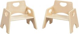 ECR4Kids Stackable Wooden Toddler Chair Wood 2-Pack, 6in