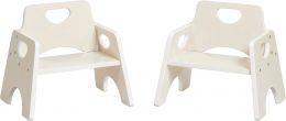 ECR4Kids Stackable Wooden Toddler Chair Wood 2-Pack, 6in